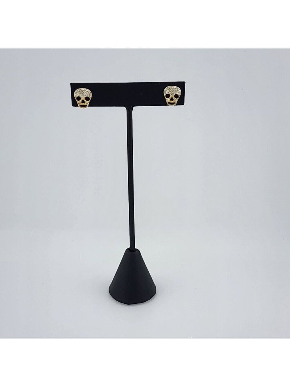 Brand New Sterling Silver 925 Skull Cz Earrings